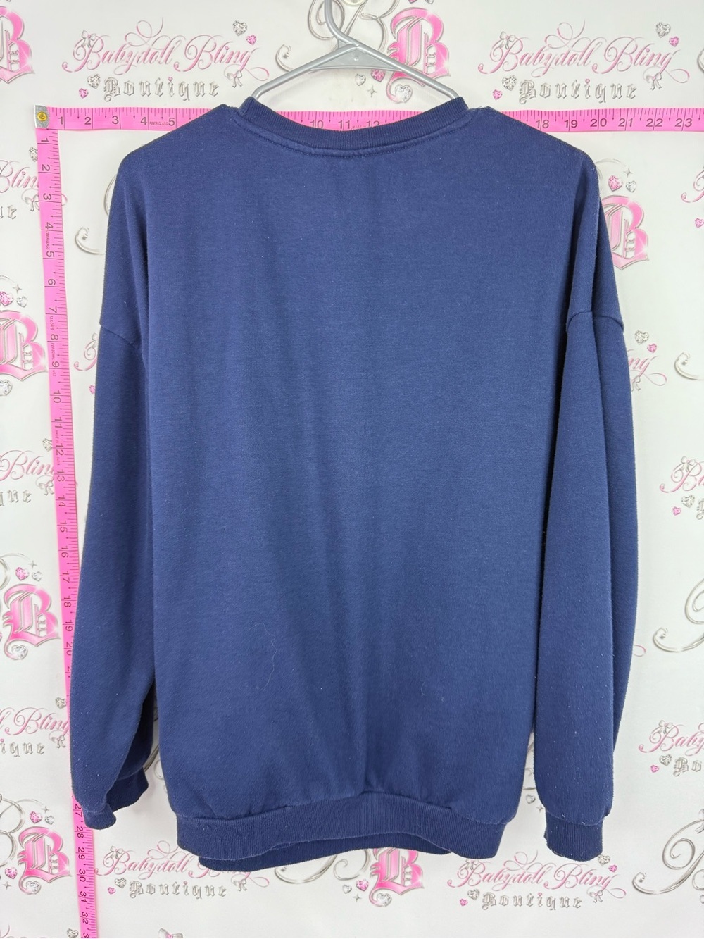 Disney Navy Blue Stitch Christmas Sweatshirt with Red Santa Hat - Picture 2 of 9
